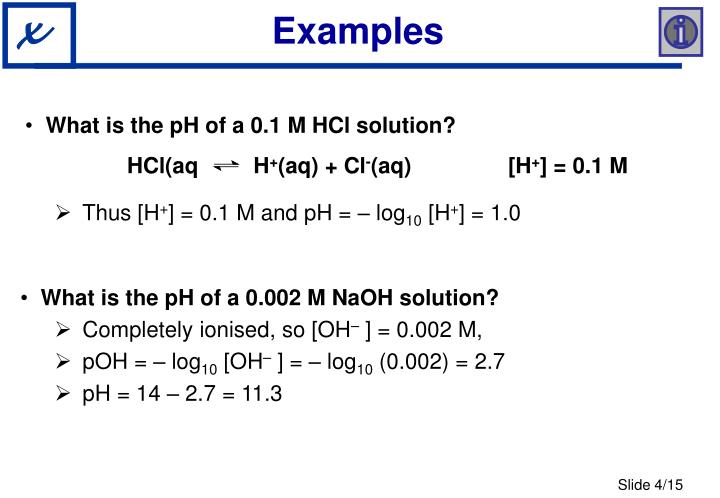 Ph Value Of 0.1 M Hcl
