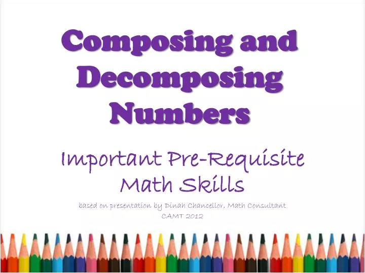PPT Composing And Decomposing Numbers PowerPoint Presentation Free