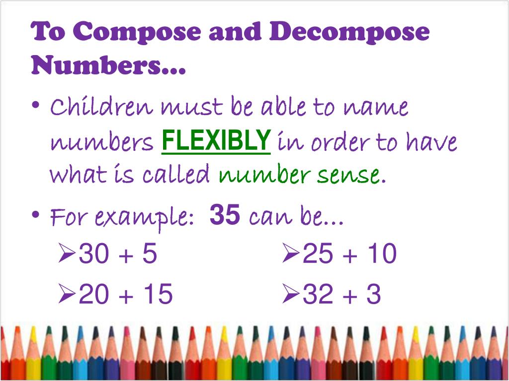 What Does Decompose Numbers Mean