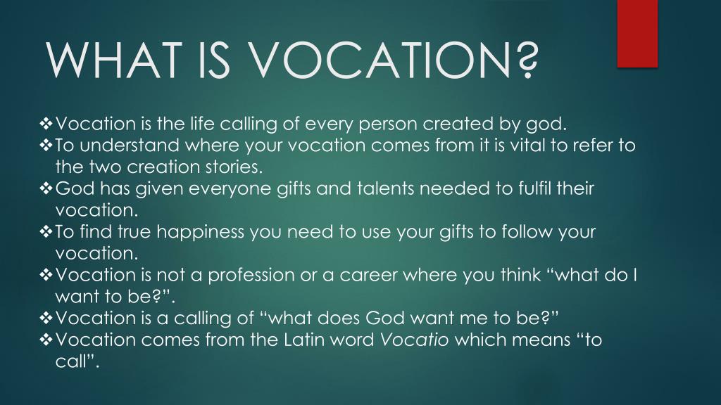 presentation for vocation