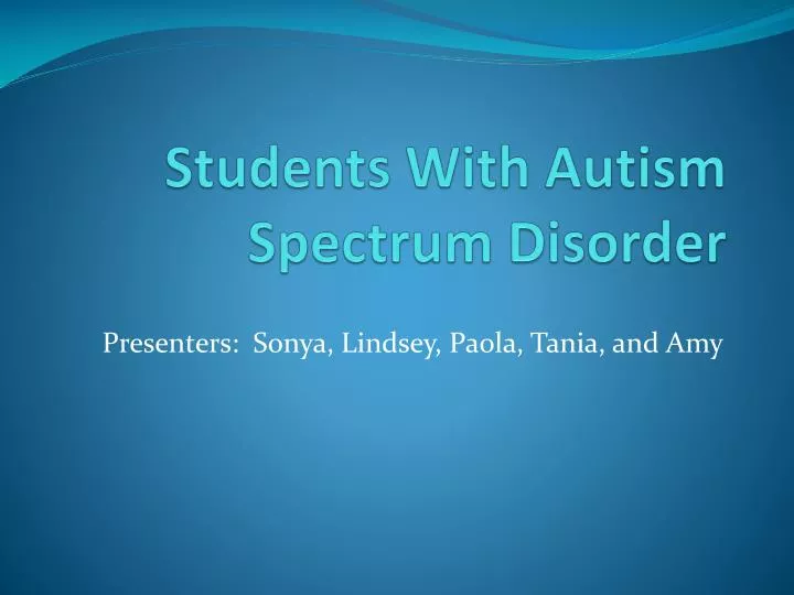 autism presentation for elementary students