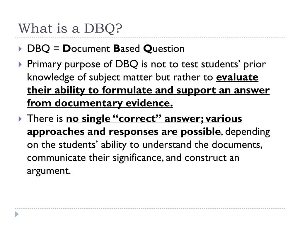 PPT The DBQ for AP World History PowerPoint Presentation, free