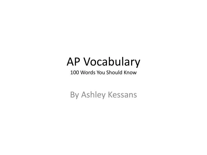 ap vocabulary 100 words you should know n.