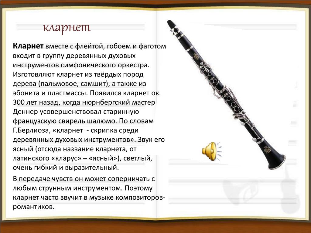 Класс кларнета. Кларнет деревянный духовой музыкальный инструмент. Доклад 2 класс музыкальные инструменты кларнет. Духовой инструмент кларнет рассказ. Кларнет краткое описание 2 класс.