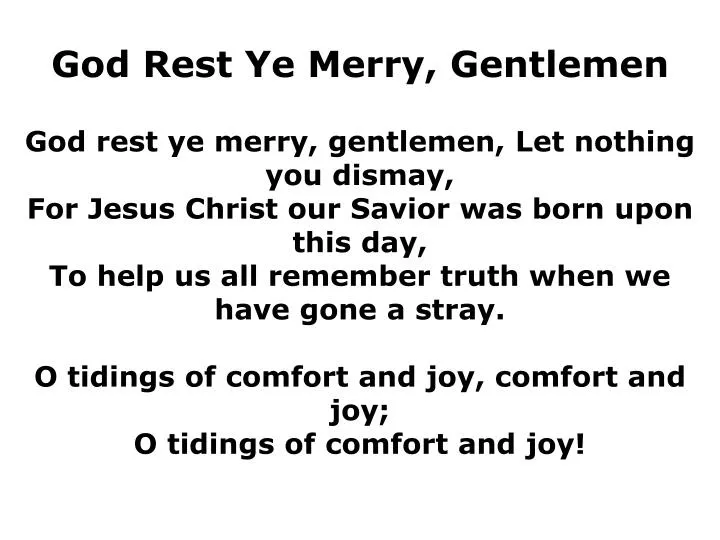 Ppt God Rest Ye Merry Gentlemen Powerpoint Presentation Free
