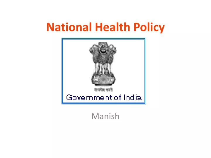 PPT National Health Policy PowerPoint Presentation, free download