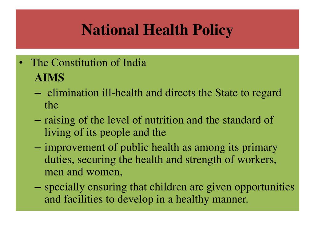 assignment on national health policy