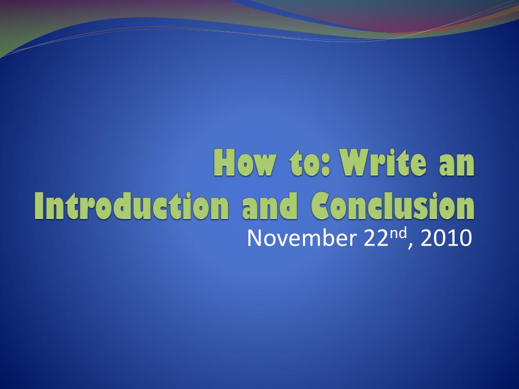 presentation introduction and conclusion