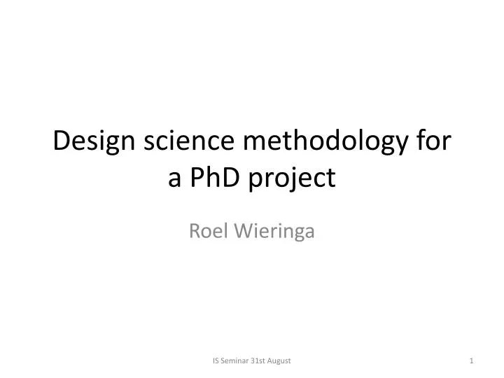 phd in design science