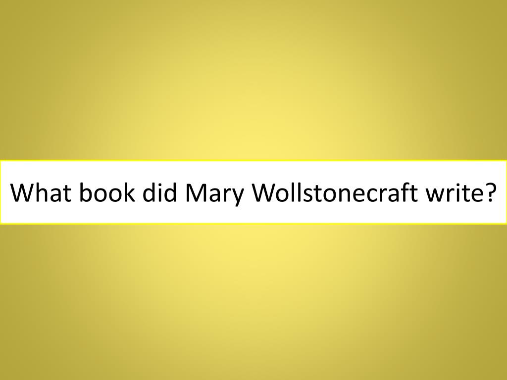 wollstonecraft book