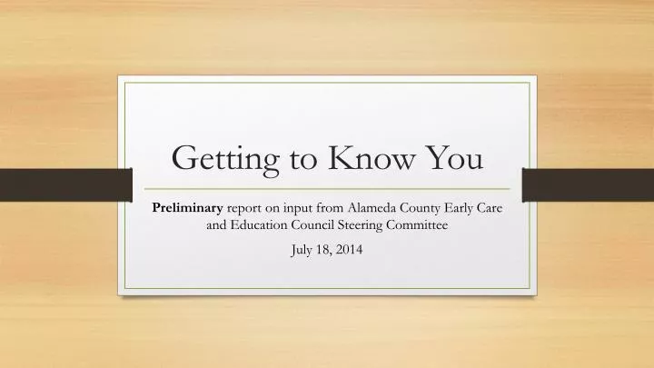getting to know you presentation