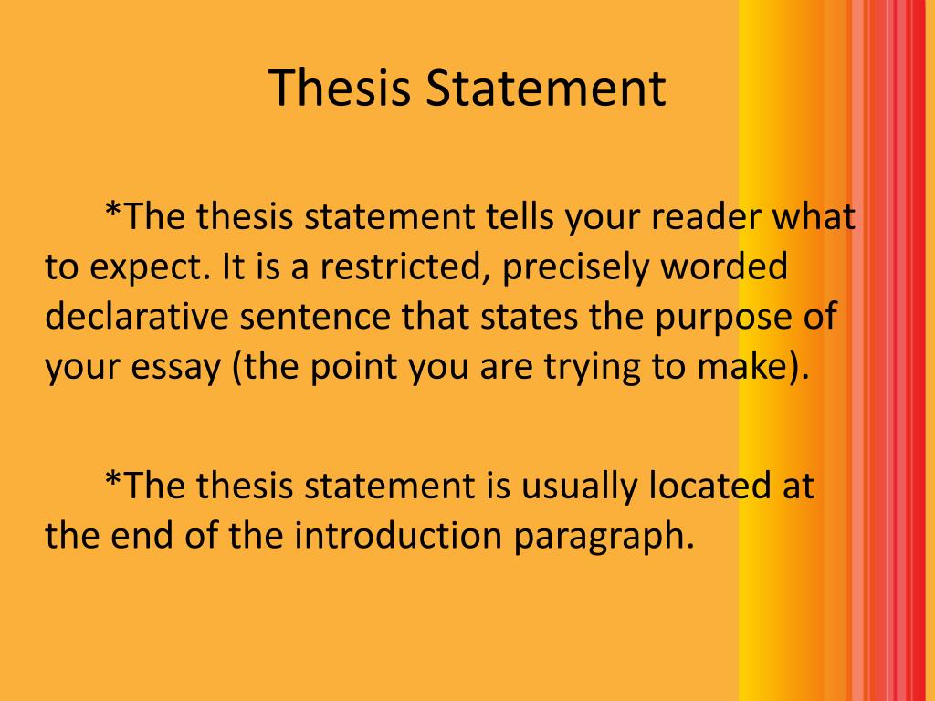 thesis statement for poem example