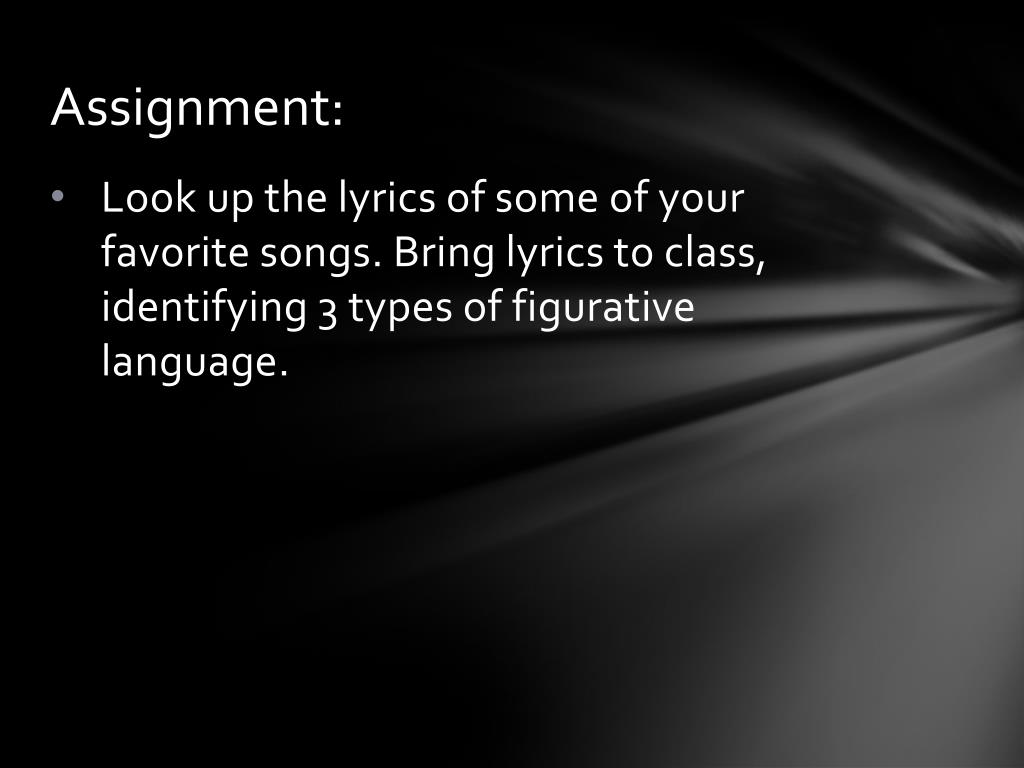 Ppt Learning Figurative Language With Song Lyrics Powerpoint Presentation Id