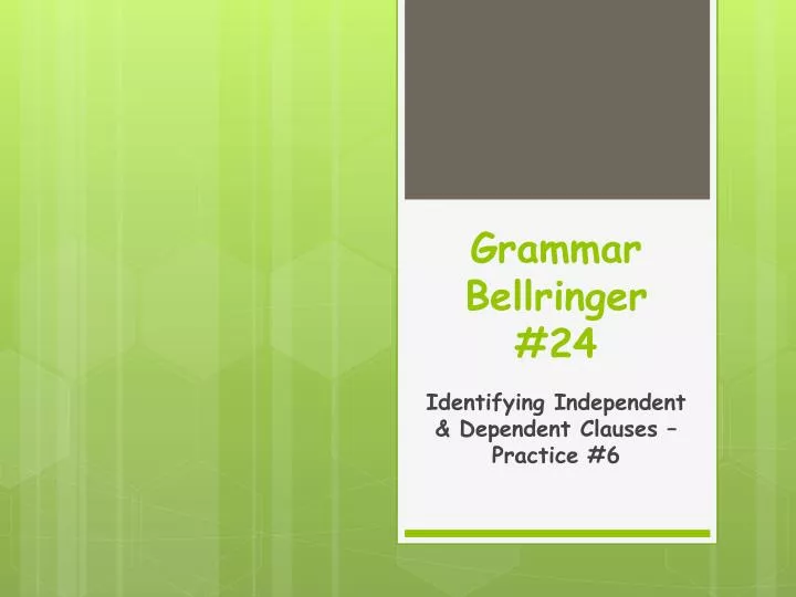PPT Grammar Bellringer 24 PowerPoint Presentation, free download