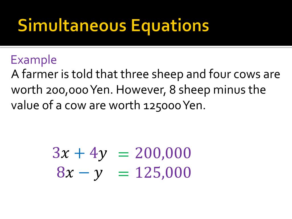 simultaneous equations word problems worksheet with answers