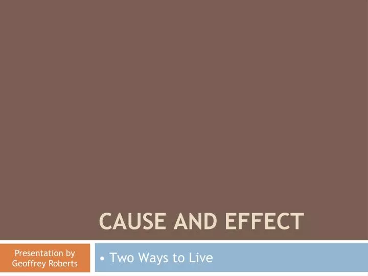 cause and effect n.