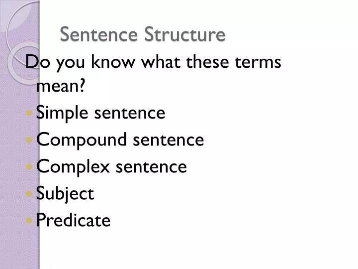 Ppt Sentence Structure Powerpoint Presentation Free Download Id