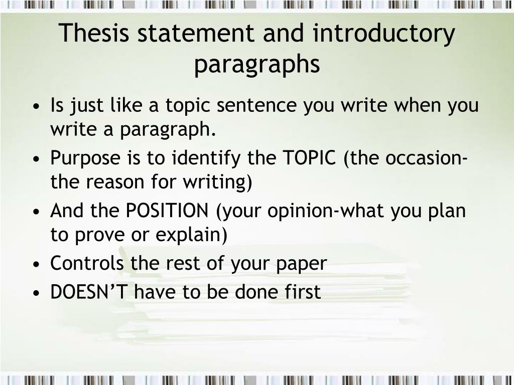 introductory statement vs thesis statement