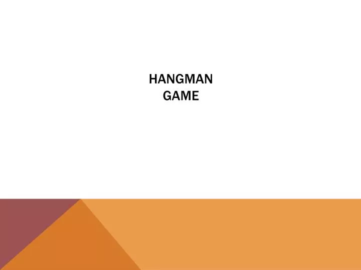 hangman game n.
