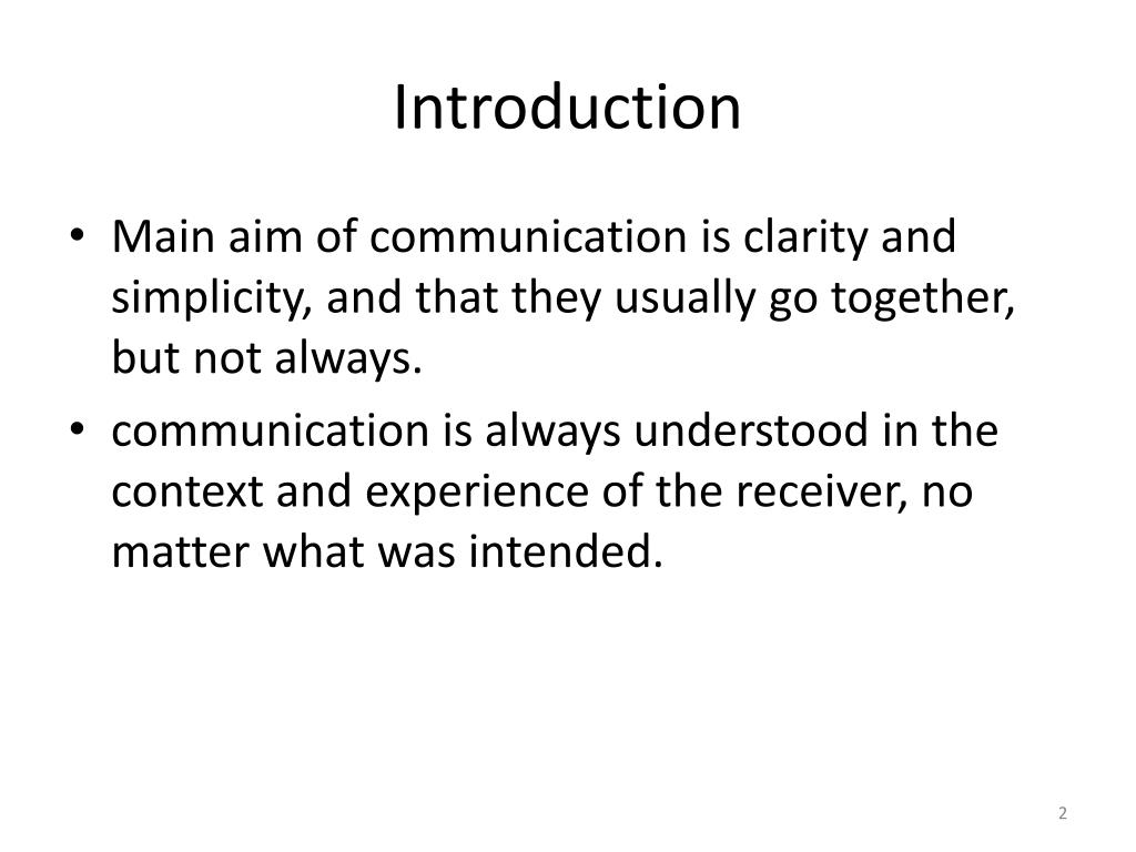 communication of introduction