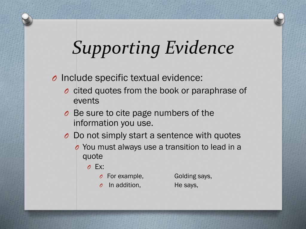 supporting evidence essay