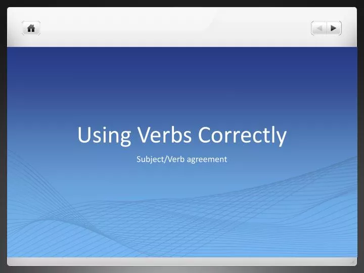 using verbs correctly n.