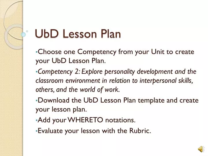 PPT UbD Lesson Plan PowerPoint Presentation Free Download ID 2451040