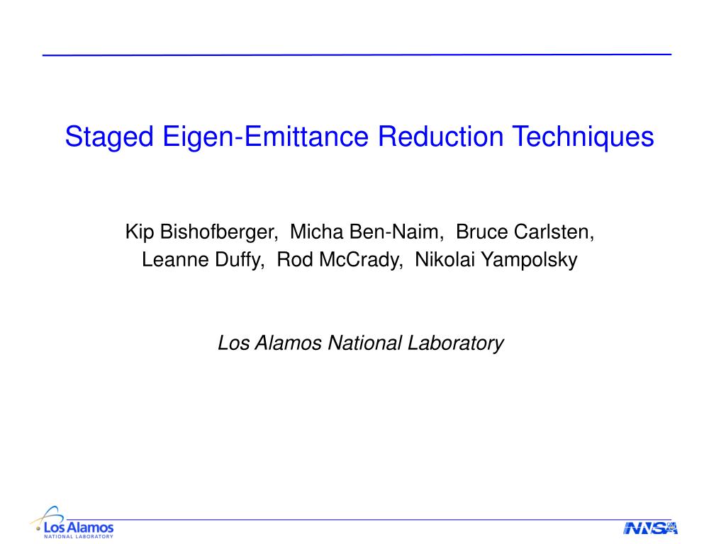 Opsætning vrede Charlotte Bronte PPT - Staged Eigen-Emittance Reduction Techniques PowerPoint Presentation -  ID:2452681