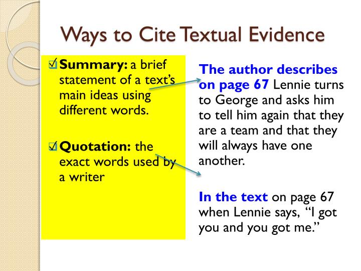 Cite Textual Evidence Meaning cite-textual-evidence-meaning