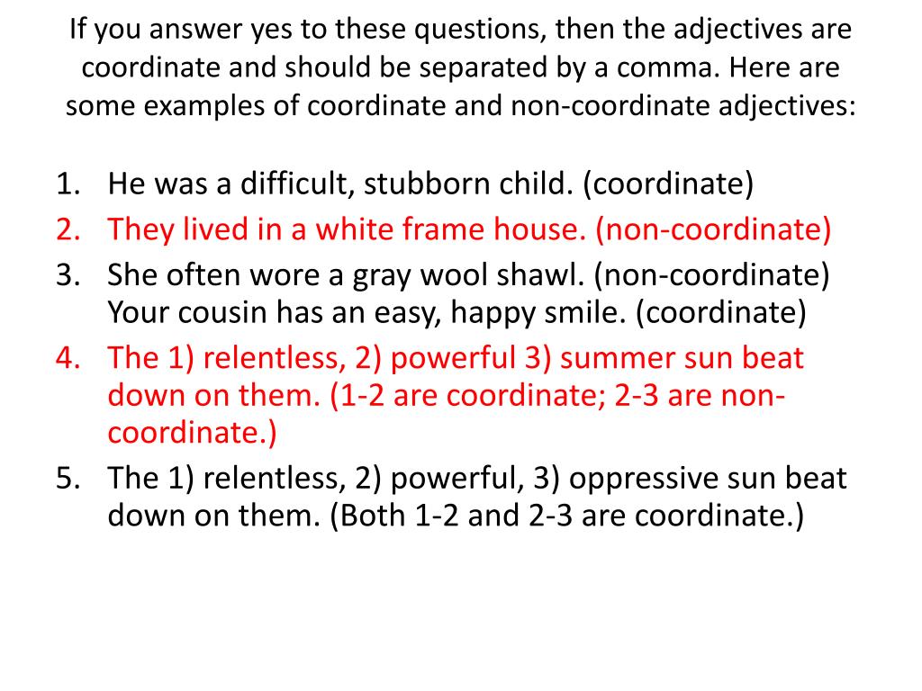 what is a coordinate adjective