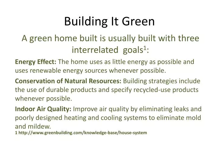 building it green n.