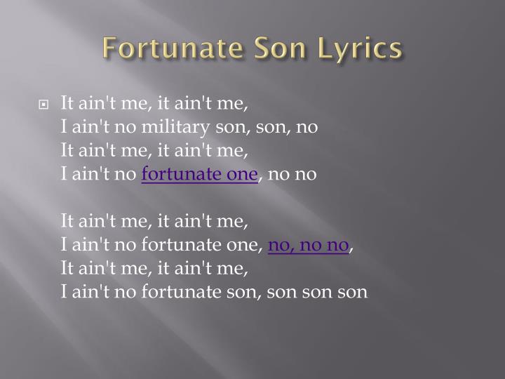 PPT - Fortunate Son By Creedence Clearwater Revival PowerPoint ...
