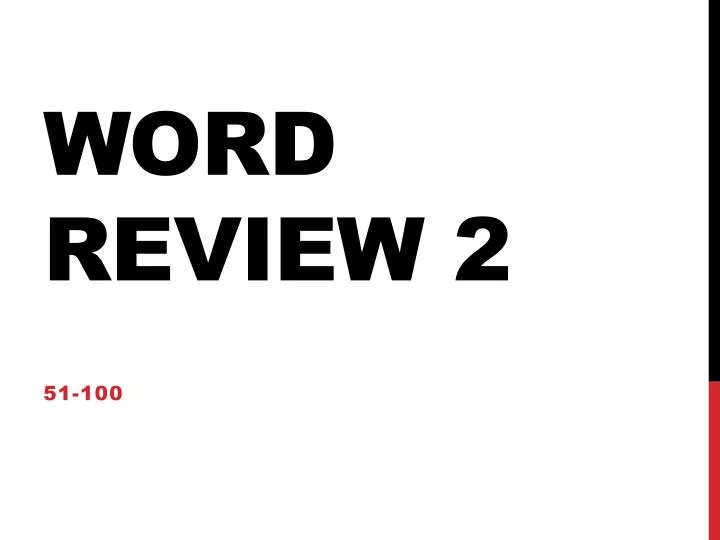 word review 2 n.