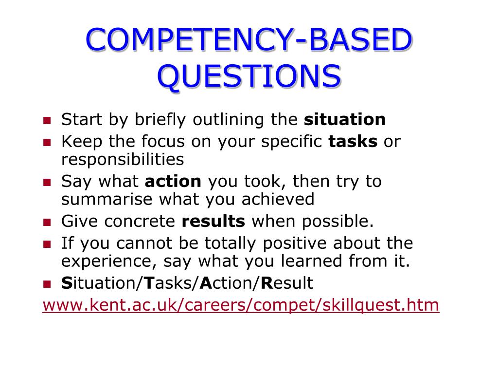 competency based questions analysis and problem solving