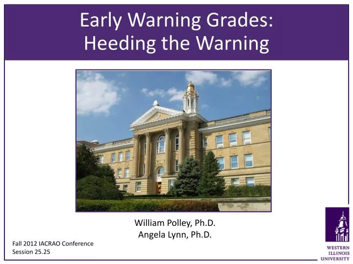 early warning grades heeding the warning n.
