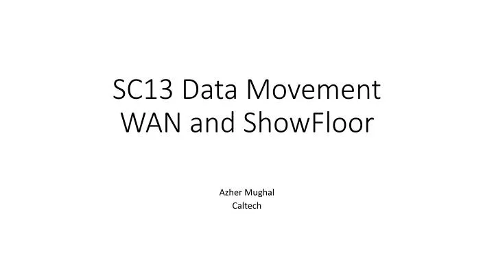 sc13 data movement wan and showfloor n.