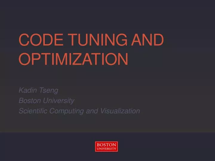 PPT - Code Tuning and Optimization PowerPoint Presentation, free ...