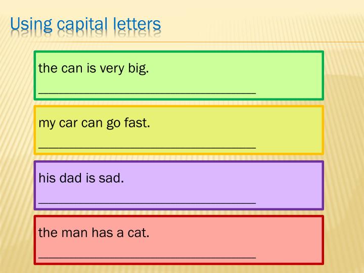 ppt sentences capital letters full stops sentence using capital letters
