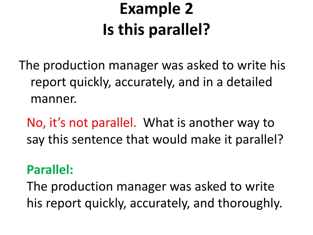 parallel structure in a thesis