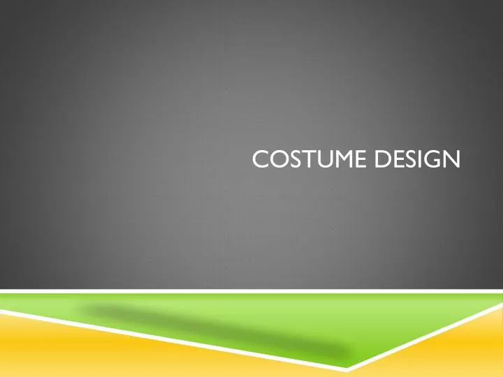 costume design n.