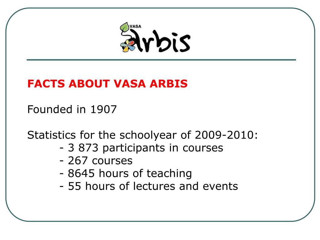 PPT - Welcome to Vasa Arbis! PowerPoint Presentation, free download -  ID:2459094
