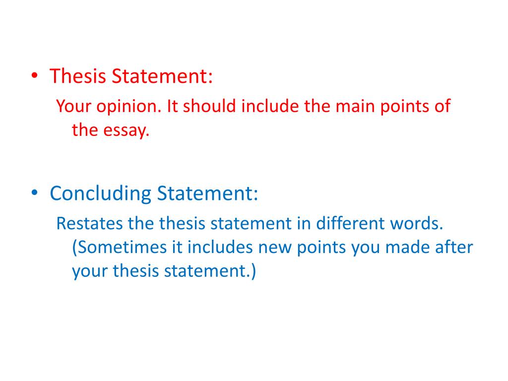 thesis statement opinion essay examples