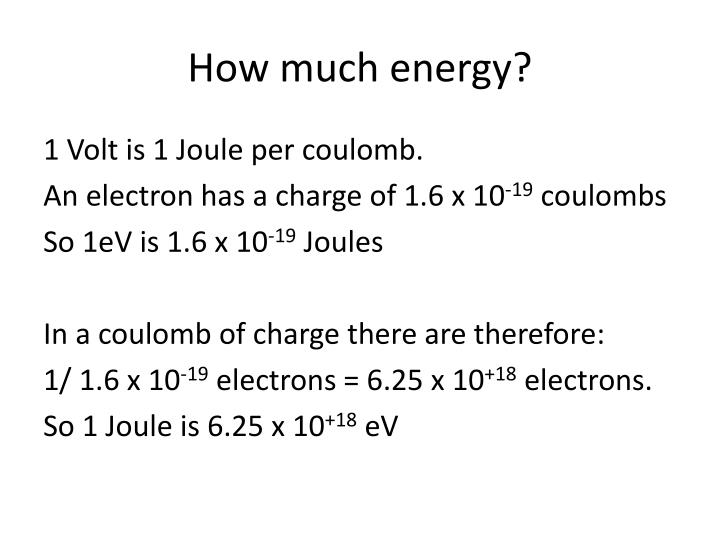 PPT The electronvolt eV PowerPoint Presentation ID2459817