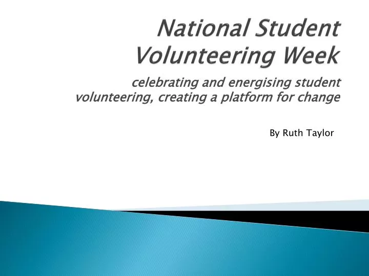 PPT National Student Volunteering Week PowerPoint Presentation, free