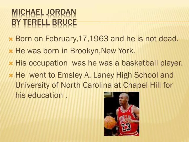 PPT - Michael Jordan by Bruce Presentation, free - ID:2459949