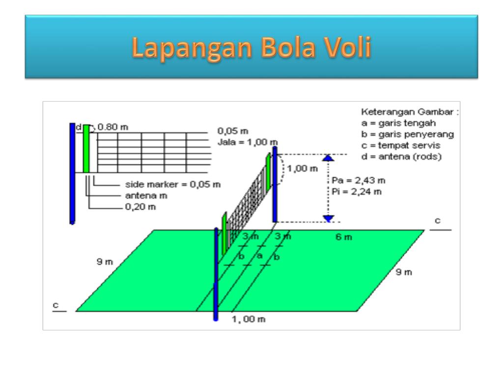 Gambar Lapangan Bola Voli Beserta Ukurannya Dalam Bahasa 