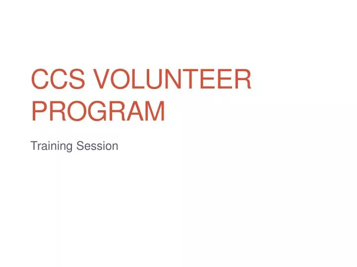 ccs volunteer program n.