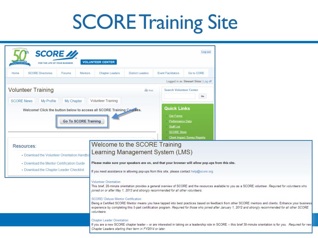 Score Training Program PPT - Enhancing Volunteer Engagement and Tools for SCORE Chapters ...