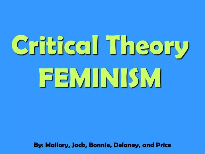 critical theory feminism n.