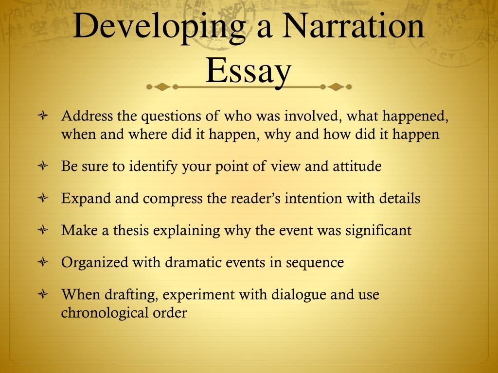 narration essay description
